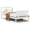 Cadre de lit sans matelas blanc 90x200 cm bois de pin massif 
