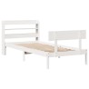 Cadre de lit sans matelas blanc 90x200 cm bois de pin massif 