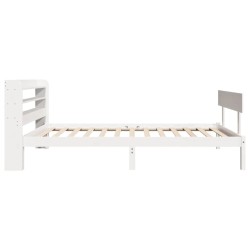 Cadre de lit sans matelas blanc 90x200 cm bois de pin massif 