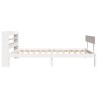 Cadre de lit sans matelas blanc 90x200 cm bois de pin massif 
