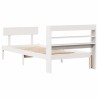 Cadre de lit sans matelas blanc 90x200 cm bois de pin massif 