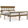 Lit pour personne âgée sans matelas marron miel bois massif 