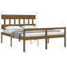 Lit pour personne âgée sans matelas marron miel bois massif 