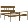 Lit pour personne âgée sans matelas marron miel bois massif 