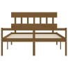 Lit pour personne âgée sans matelas marron miel bois massif 