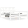 Cadre de lit sans matelas blanc 160x200 cm bois massif 