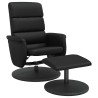 Fauteuil inclinable avec repose-pied noir similicuir  
