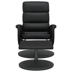 Fauteuil inclinable avec repose-pied noir similicuir  