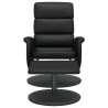 Fauteuil inclinable avec repose-pied noir similicuir  