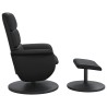 Fauteuil inclinable avec repose-pied noir similicuir  