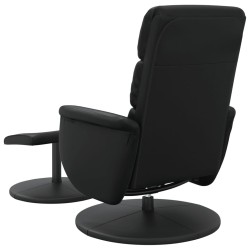 Fauteuil inclinable avec repose-pied noir similicuir  