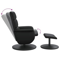 Fauteuil inclinable avec repose-pied noir similicuir  