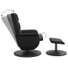 Fauteuil inclinable avec repose-pied noir similicuir  