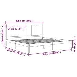Cadre de lit sans matelas 200x200 cm bois massif de pin 