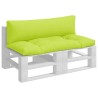 Coussins de palette lot de 2 vert vif tissu 