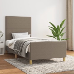 Cadre de lit sans matelas taupe 90x200 cm tissu 