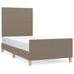 Cadre de lit sans matelas taupe 90x200 cm tissu 