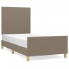 Cadre de lit sans matelas taupe 90x200 cm tissu 