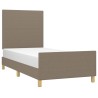 Cadre de lit sans matelas taupe 90x200 cm tissu 