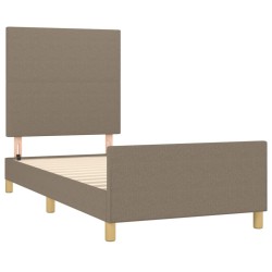 Cadre de lit sans matelas taupe 90x200 cm tissu 