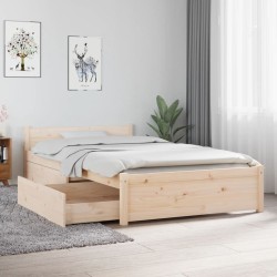 Cadre de lit sans matelas avec tiroirs 