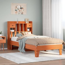 Cadre de lit sans matelas cire marron 100x200cm bois pin massif 