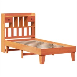 Cadre de lit sans matelas cire marron 100x200cm bois pin massif 