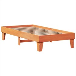 Cadre de lit sans matelas cire marron 100x200cm bois pin massif 
