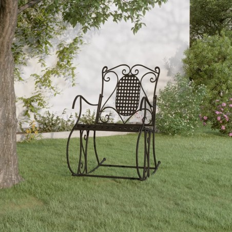 Banc à bascule 84 cm noir acier 