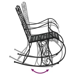 Banc à bascule 84 cm noir acier 