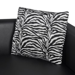 Fauteuil cube en similicuir noir 