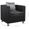 Fauteuil cube en similicuir noir 