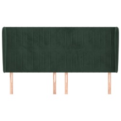 Tête de lit avec oreilles Vert foncé 183x23x118/128 cm Velours 