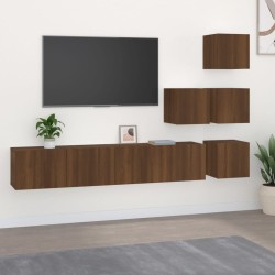 Meuble TV mural Chêne marron Bois d'ingénierie 