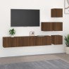 Meuble TV mural Chêne marron Bois d'ingénierie 