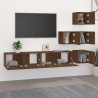 Meuble TV mural Chêne marron Bois d'ingénierie 