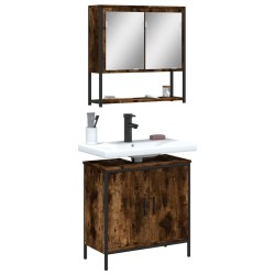 Ensemble de meubles de salle de bain 2 pcs Chêne fumé 