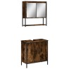 Ensemble de meubles de salle de bain 2 pcs Chêne fumé 