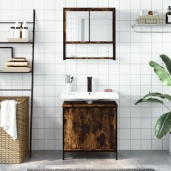 Ensemble de meubles de salle de bain 2 pcs Chêne fumé 
