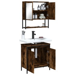 Ensemble de meubles de salle de bain 2 pcs Chêne fumé 