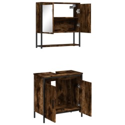 Ensemble de meubles de salle de bain 2 pcs Chêne fumé 