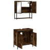 Ensemble de meubles de salle de bain 2 pcs Chêne fumé 