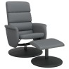 Fauteuil inclinable avec repose-pied gris similicuir 