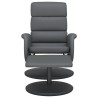 Fauteuil inclinable avec repose-pied gris similicuir 