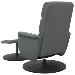 Fauteuil inclinable avec repose-pied gris similicuir 