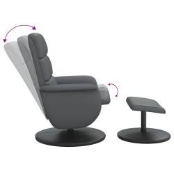 Fauteuil inclinable avec repose-pied gris similicuir 