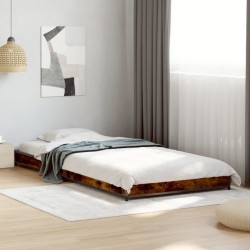 Cadre de lit sans matelas chêne fumé 75x190 cm 
