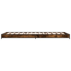 Cadre de lit sans matelas chêne fumé 75x190 cm 