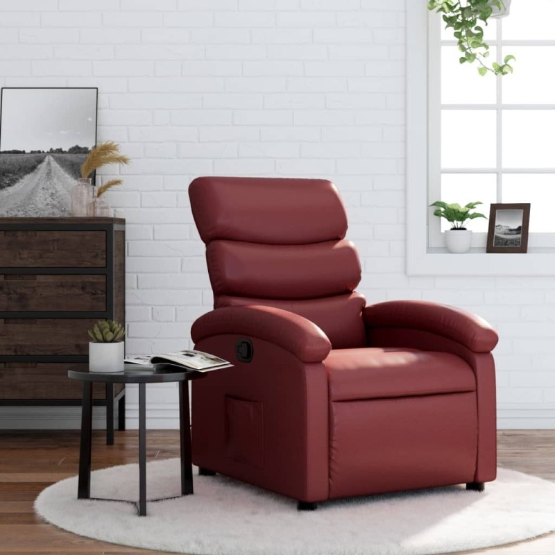 Fauteuil inclinable Rouge bordeaux Similicuir 