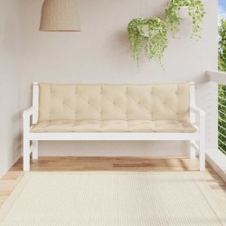 Coussin de banc de jardin beige 180x(50+50)x7 cm tissu oxford 
